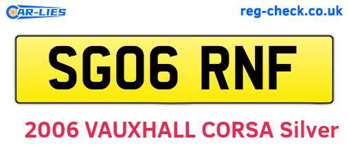 SG06RNF are the vehicle registration plates.