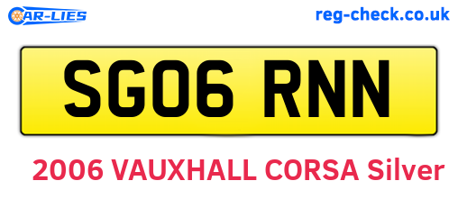 SG06RNN are the vehicle registration plates.