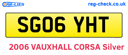 SG06YHT are the vehicle registration plates.