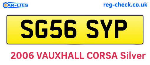SG56SYP are the vehicle registration plates.