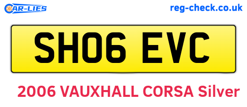 SH06EVC are the vehicle registration plates.