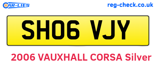 SH06VJY are the vehicle registration plates.