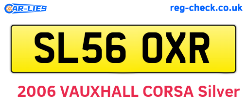 SL56OXR are the vehicle registration plates.