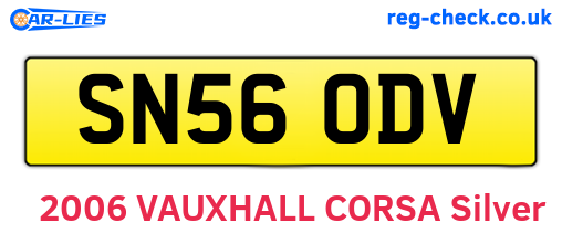 SN56ODV are the vehicle registration plates.