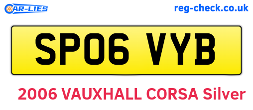 SP06VYB are the vehicle registration plates.