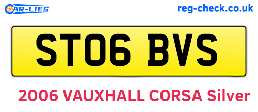 ST06BVS are the vehicle registration plates.
