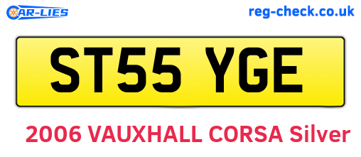 ST55YGE are the vehicle registration plates.