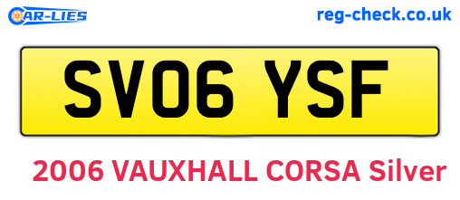 SV06YSF are the vehicle registration plates.