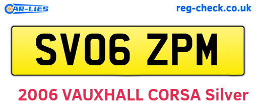 SV06ZPM are the vehicle registration plates.