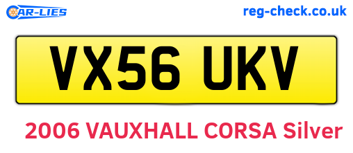 VX56UKV are the vehicle registration plates.