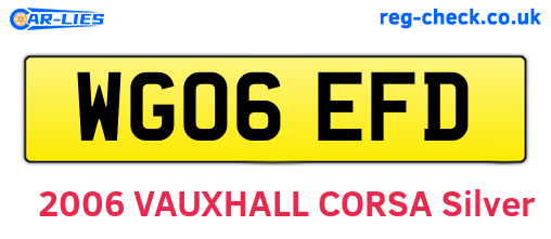 WG06EFD are the vehicle registration plates.