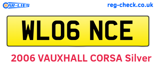 WL06NCE are the vehicle registration plates.