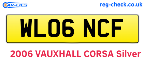 WL06NCF are the vehicle registration plates.