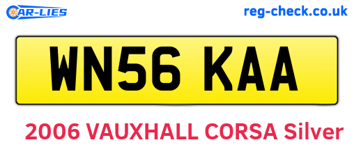WN56KAA are the vehicle registration plates.