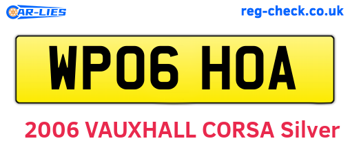 WP06HOA are the vehicle registration plates.