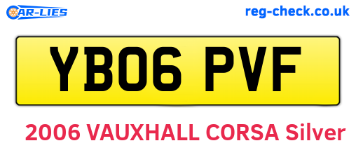 YB06PVF are the vehicle registration plates.