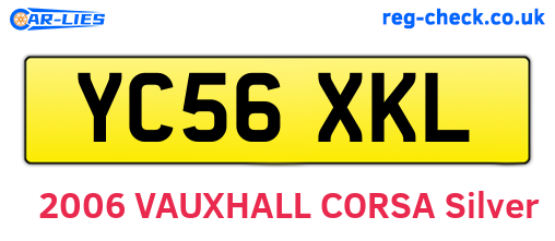 YC56XKL are the vehicle registration plates.