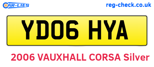 YD06HYA are the vehicle registration plates.