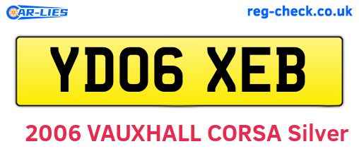 YD06XEB are the vehicle registration plates.
