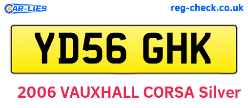 YD56GHK are the vehicle registration plates.