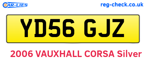 YD56GJZ are the vehicle registration plates.