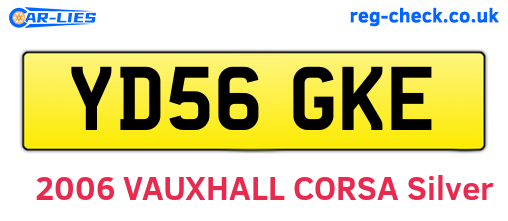 YD56GKE are the vehicle registration plates.