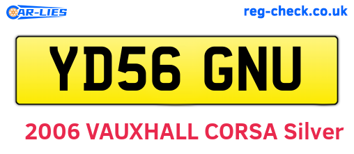 YD56GNU are the vehicle registration plates.