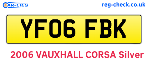 YF06FBK are the vehicle registration plates.