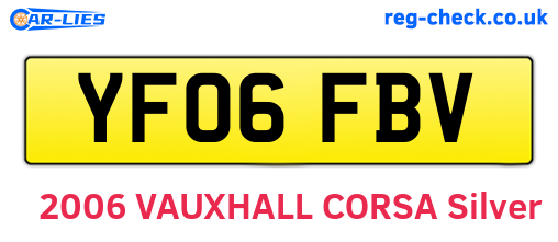 YF06FBV are the vehicle registration plates.