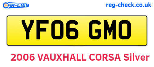YF06GMO are the vehicle registration plates.