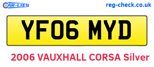 YF06MYD are the vehicle registration plates.