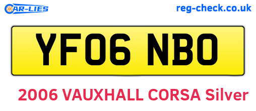 YF06NBO are the vehicle registration plates.