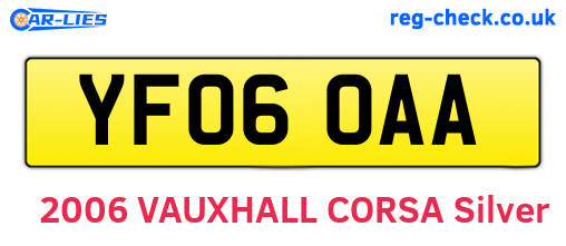 YF06OAA are the vehicle registration plates.