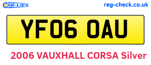 YF06OAU are the vehicle registration plates.