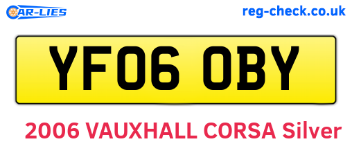 YF06OBY are the vehicle registration plates.