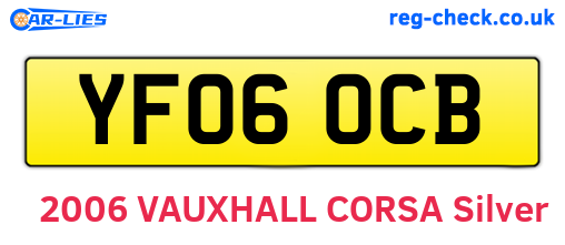 YF06OCB are the vehicle registration plates.