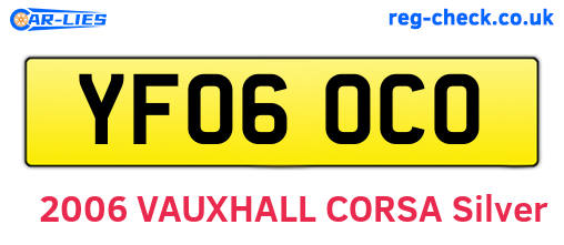 YF06OCO are the vehicle registration plates.