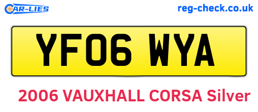 YF06WYA are the vehicle registration plates.