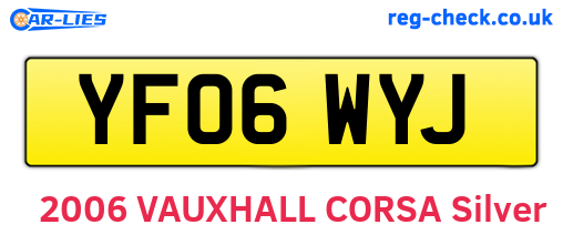 YF06WYJ are the vehicle registration plates.