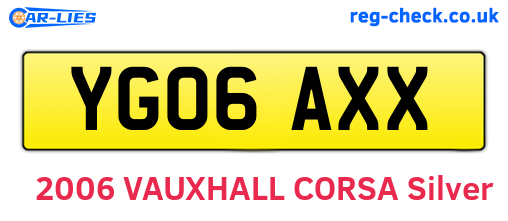 YG06AXX are the vehicle registration plates.