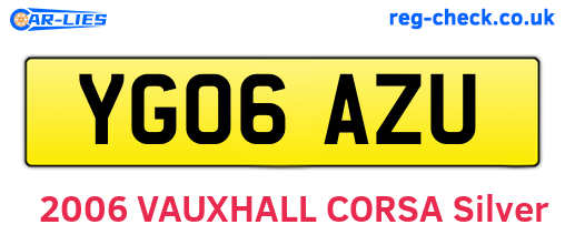 YG06AZU are the vehicle registration plates.