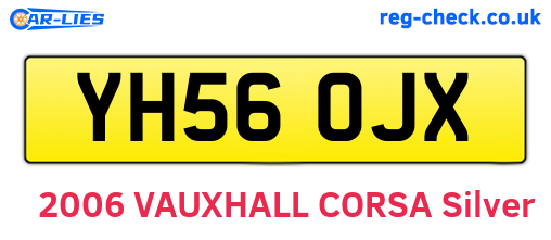 YH56OJX are the vehicle registration plates.