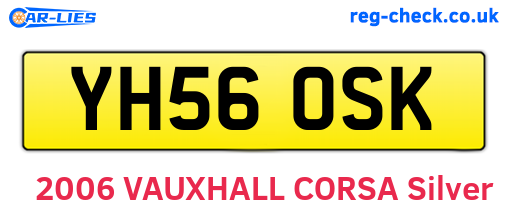 YH56OSK are the vehicle registration plates.