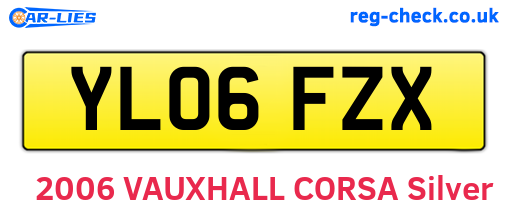 YL06FZX are the vehicle registration plates.