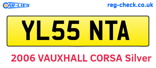YL55NTA are the vehicle registration plates.
