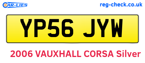 YP56JYW are the vehicle registration plates.