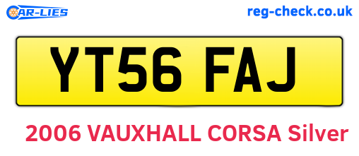 YT56FAJ are the vehicle registration plates.