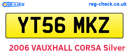 YT56MKZ are the vehicle registration plates.