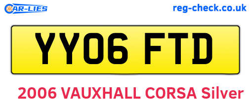 YY06FTD are the vehicle registration plates.