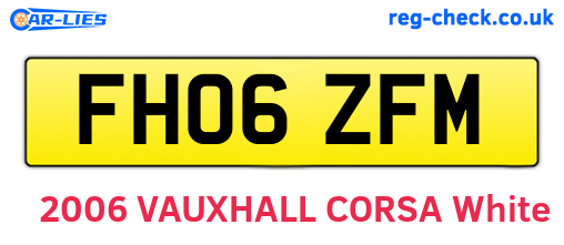 FH06ZFM are the vehicle registration plates.
